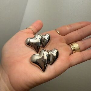 Silver Heart-Shaped Broach